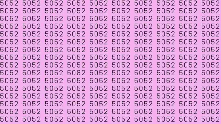 Observation Skills Test: If you have Eagle Eyes Find the number 5082 among 5052 in 6 Seconds?