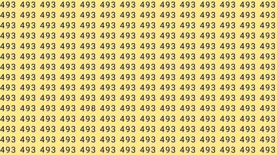Observation Skills Test: If you have Sharp Eyes find the number 498 among 493 in 12 Seconds?