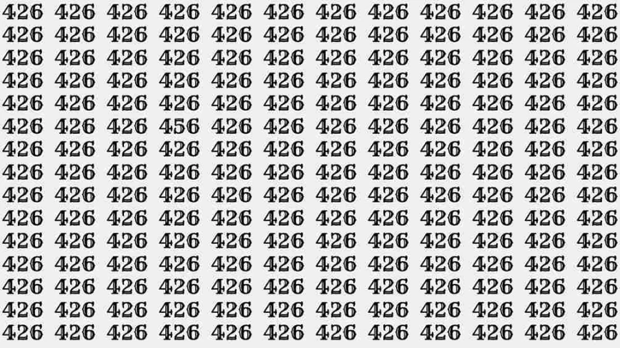 Optical Illusion Brain Test: If you have Hawk Eyes Find the number 456 among 426 in 9 Seconds?