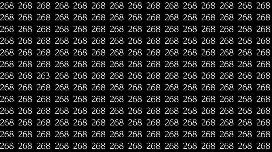 Observation Skills Test: If you have Eagle Eyes Find the number 263 among 268 in 9 Seconds?