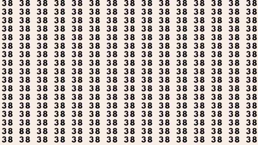Optical Illusion Test: If you have Hawk Eyes Find the number 88 among 38 in 7 Seconds?