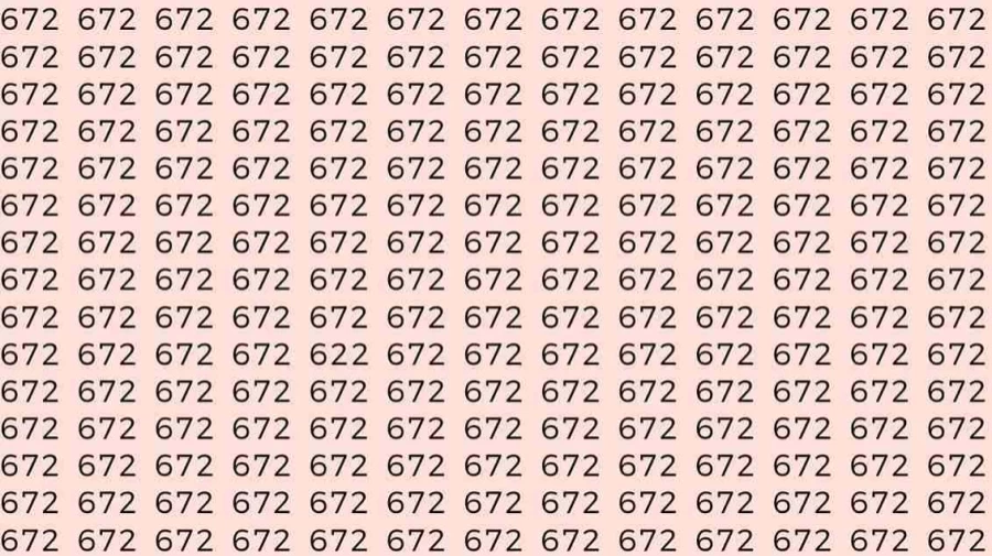 Optical Illusion: If you have Eagle Eyes Find the number 622 among 672 in 8 Seconds?
