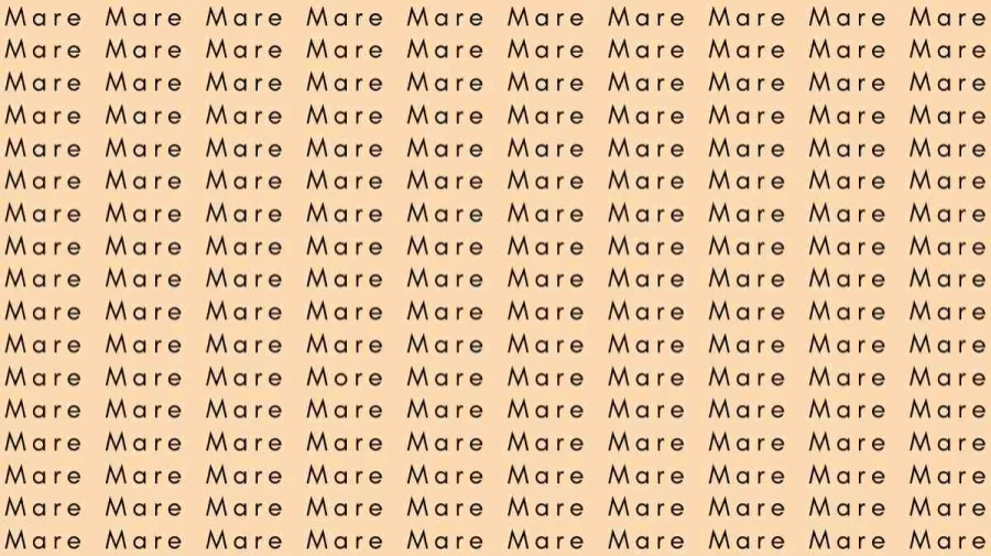 Optical Illusion Brain Test: If you have Eagle Eyes find the Word More among Mare in 12 Secs