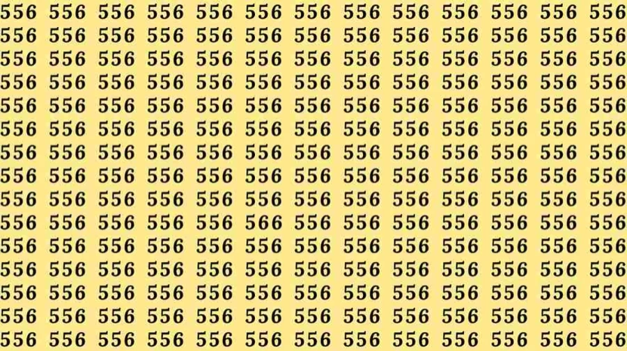 Optical Illusion Brain Test: If you have Sharp Eyes find the number 566 among 556 in 6 Seconds?