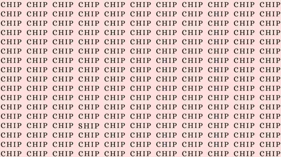 Observation Skill Test: If you have Hawk Eyes find the Word Ship among Chip in 05 Secs