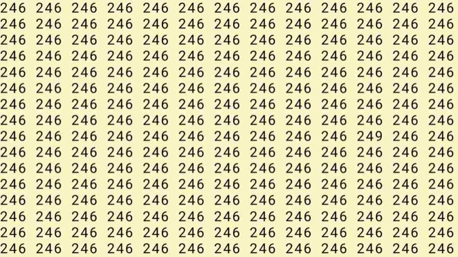 Observation Skills Test: If you have Eagle Eyes find the number 249 among 246 in 9 Seconds?