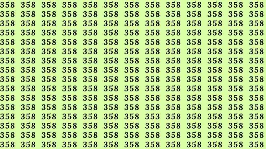 Optical Illusion Test: If you have Sharp Eyes find the number 353 among 358 in 8 Seconds?