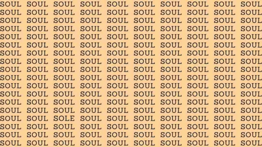 Observation Skill Test: If you have Eagle Eyes find the word Sole among Soul in 9 Secs