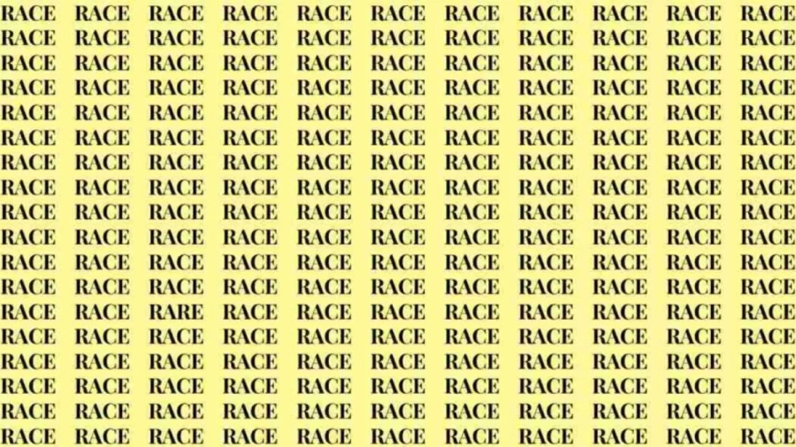 Observation Skill Test: If you have Eagle Eyes find the word Rare among Race in 8 Secs