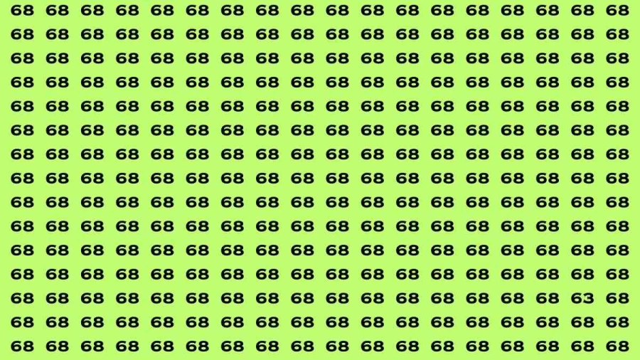 Brain Test: If you have Eagle Eyes Find the Number 63 among 68 in 15 Secs