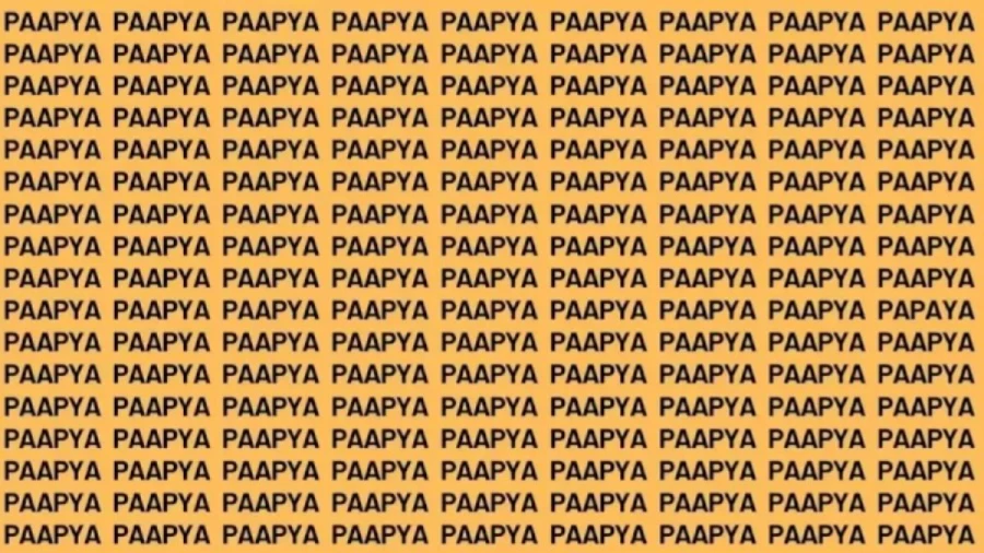Observation Brain Test: If you have Sharp Eyes Find the Word Papaya in 20 Secs