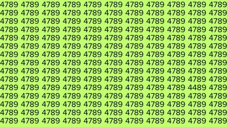 Brain Test: If you have Eagle Eyes Find the Number 4489 among 4789 in 12 Secs