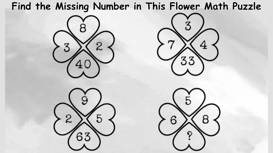 Brain Teaser Puzzle: Find the Missing Number in This Flower Math Puzzle