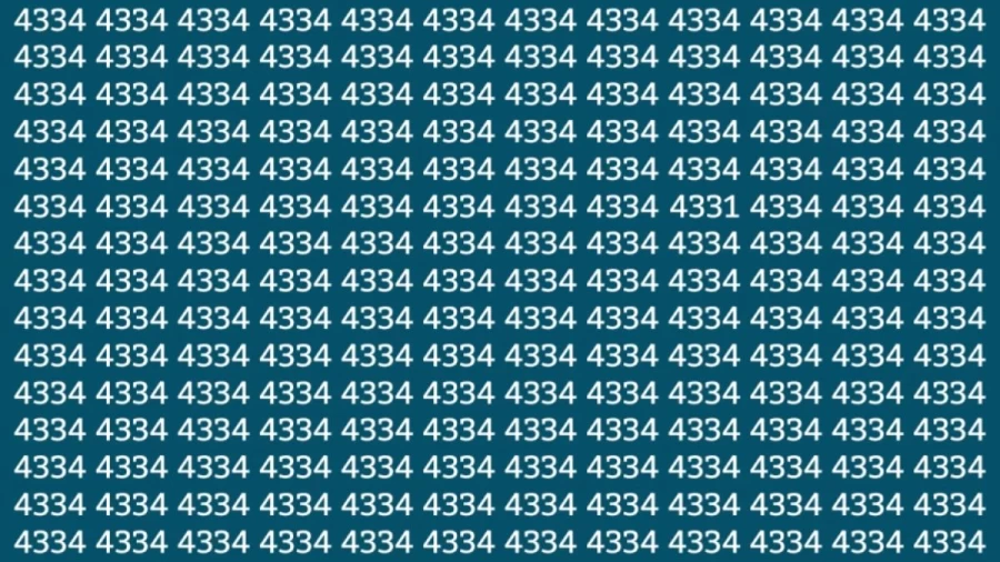 Observation Skill Test: Can you find the Number 4331 among 4334 in 10 Seconds?