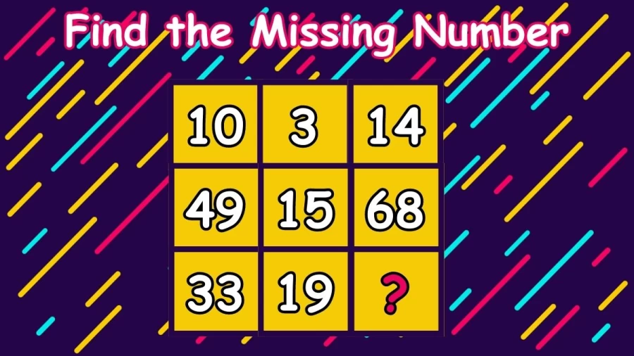 Only a Genius Can Solve this Brain Teaser Math Puzzle and Find the Missing Number