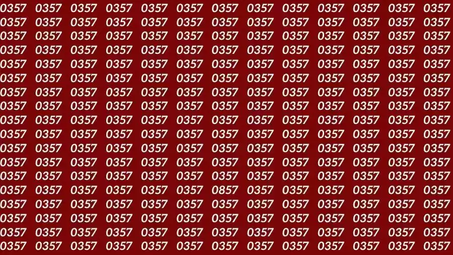 Optical Illusion Brain Test: If you have Sharp Eyes Find the number 0857 among 0357 in 12 Seconds?