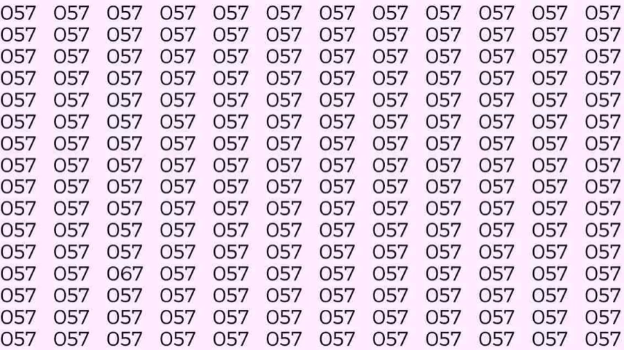 Optical Illusion: Can you find 067 among 057 in 5 Seconds? Explanation and Solution to the Optical Illusion