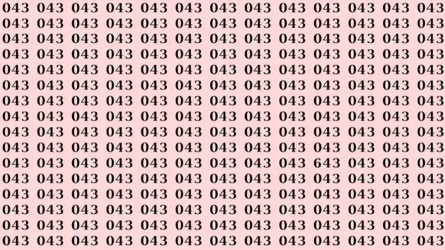 Optical Illusion: Can you find 643 among 043 in 8 Seconds? Explanation and Solution to the Optical Illusion
