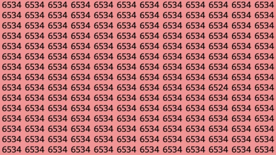 Optical Illusion: Can you find the Number 6524 among 6534 in 10 Seconds? Explanation and Solution to the Optical Illusion