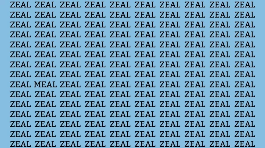 Optical Illusion: Can you find the Word Meal among Zeal in 12 Seconds?