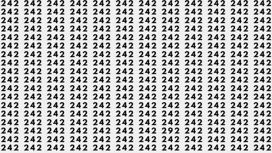 Optical Illusion Challenge: If you have eagle eyes find 292 among 242 in 5 Seconds?