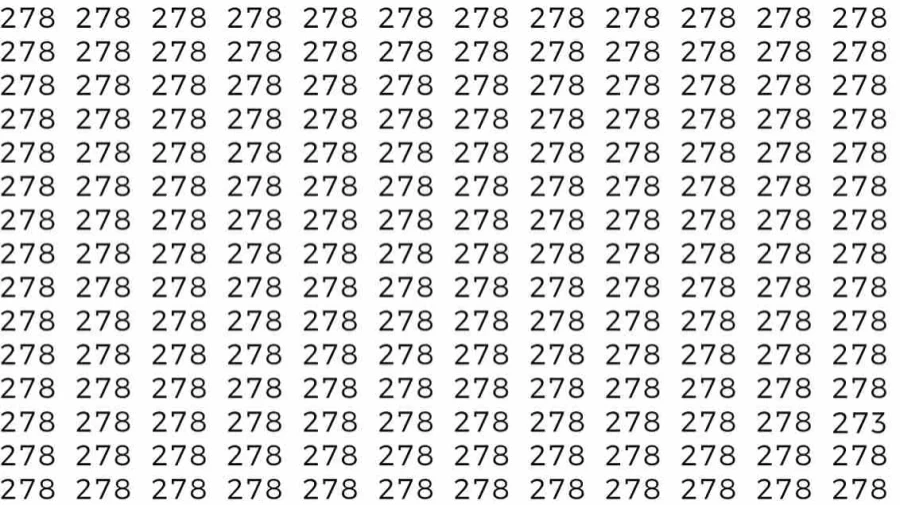 Optical Illusion: If you have eagle eyes find 273 among 278 in 8 Seconds?