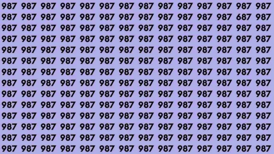 Optical Illusion: If you have eagle eyes find 687 among 987 in 10 Seconds?