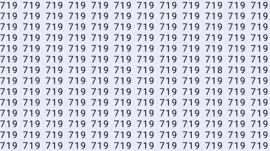 Optical Illusion: If you have hawk eyes find 718 among 719 in 05 Seconds?