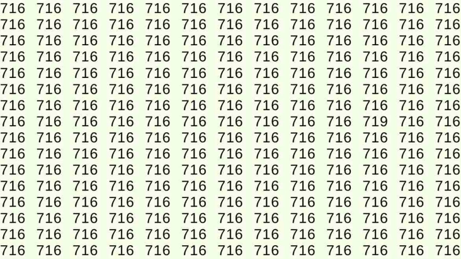 Optical Illusion: If you have hawk eyes find 719 among 716 in 05 Seconds?