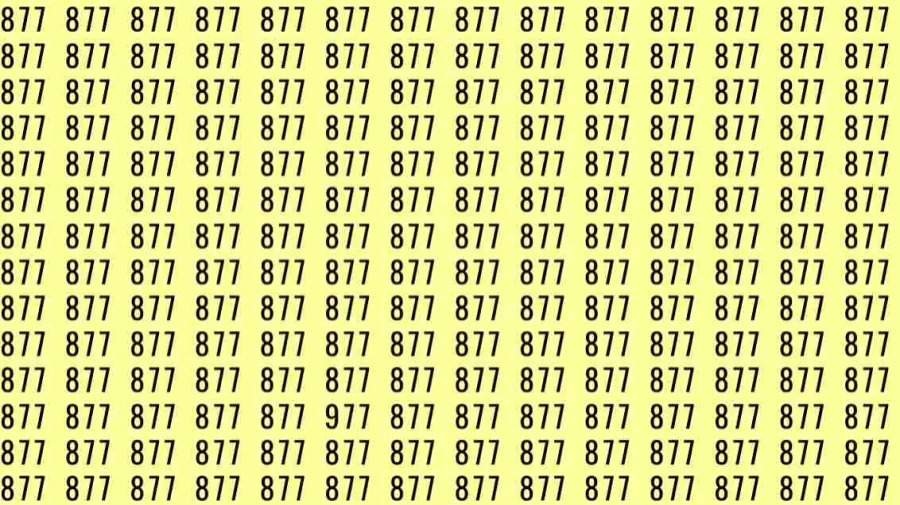 Optical Illusion: If you have sharp eyes find 977 among 877 in 10 Seconds?