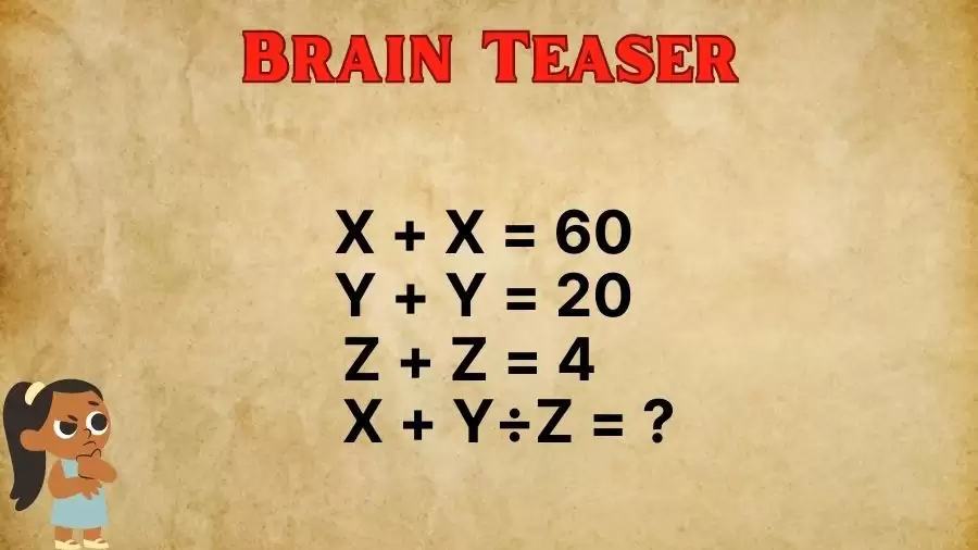 Using the Clues Find the Value of X, Y, and Z in this Brain Teaser Maths Test