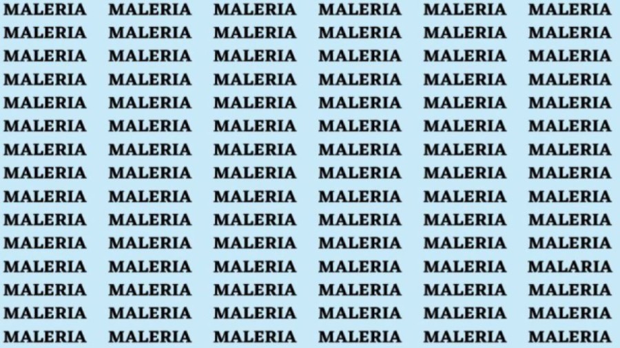 Brain Teaser: If you have Eagle Eyes Find the word Malaria In 15 Secs