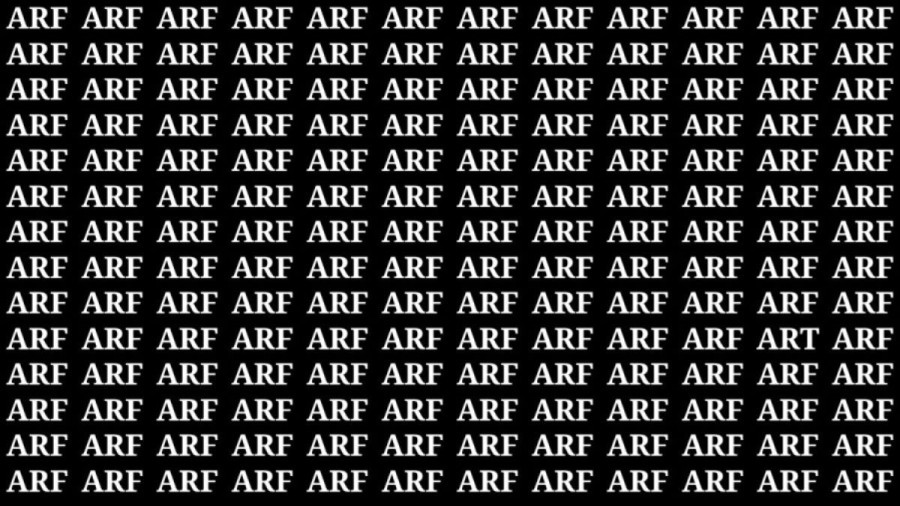 Brain Teaser: If you have Eagle Eyes Find the Word Art among Arf in 18 Secs