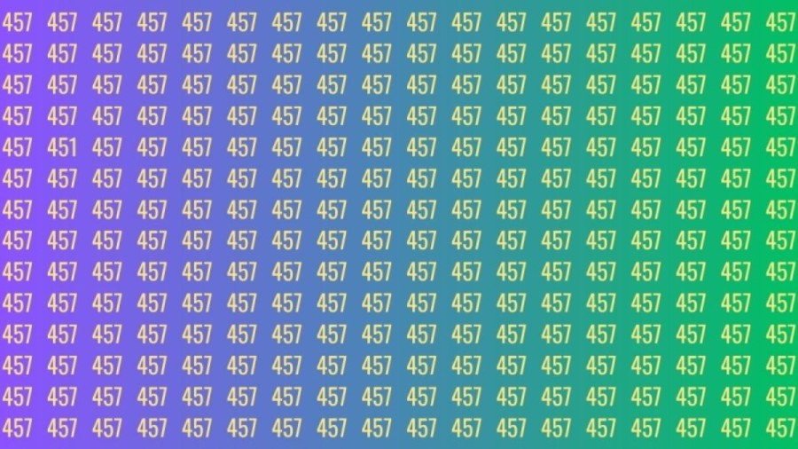 Observation Brain Test: If you have Sharp Eyes Find the number 451 among 457 in 12 Secs
