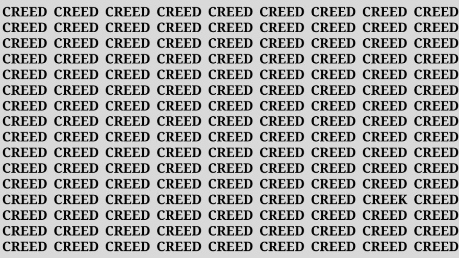 Brain Teaser: If you have Hawk Eyes Find the Word Creek in 12 Secs 
