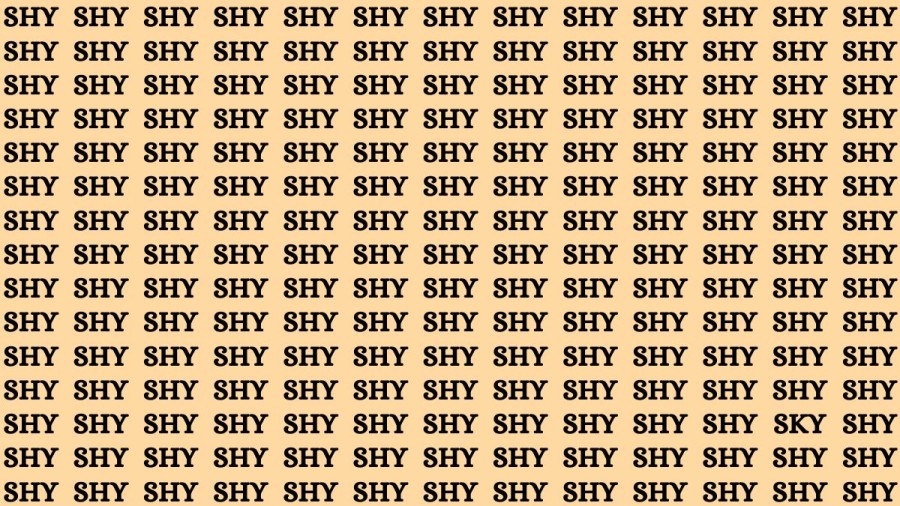 Brain Teaser: If you have Hawk Eyes Find the Word Sky among Shy in 15 Secs