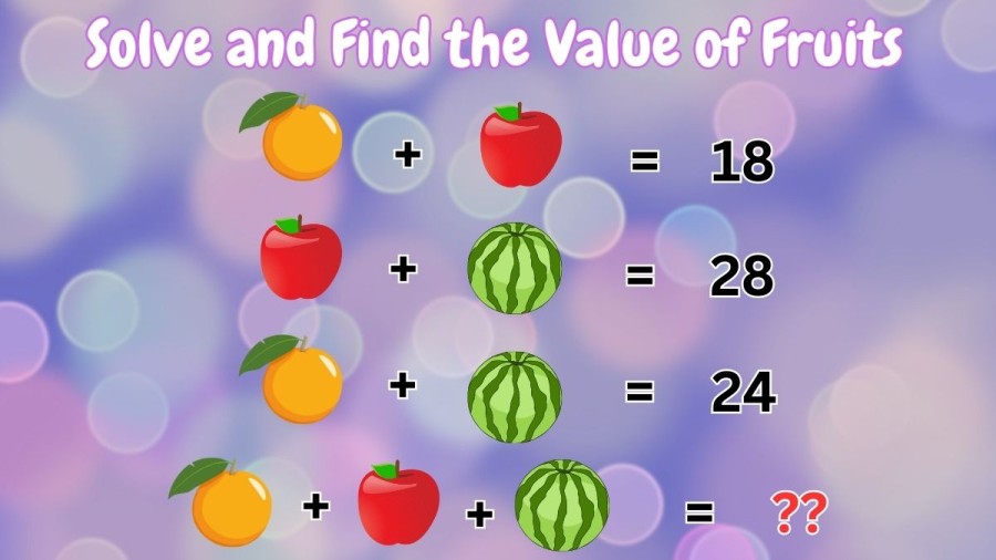 Brain Teaser: Solve and Find the Value of Fruits