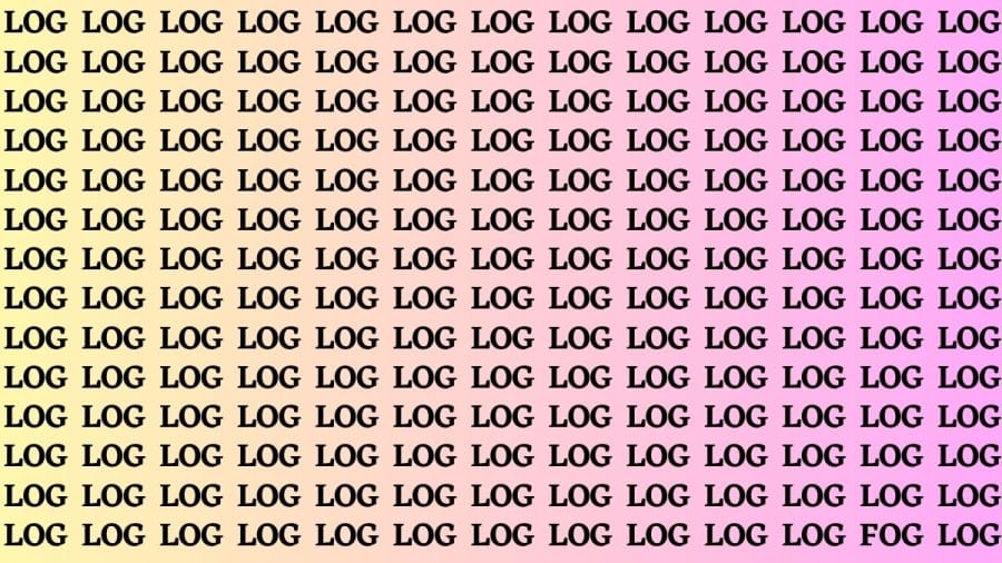 Brain Test: If you have Eagle Eyes Find the Word Fog among Log in 13 Secs