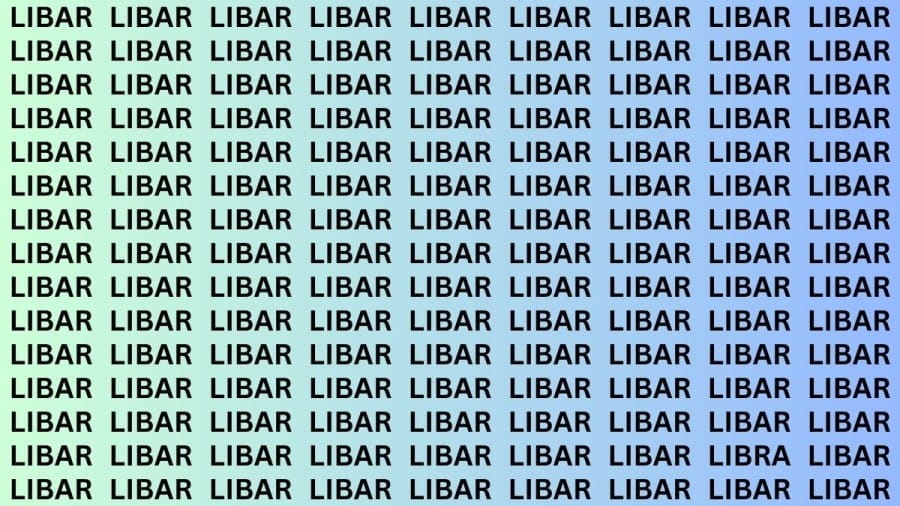 Brain Test: If you have Eagle Eyes Find the Word Libra in 13 Secs