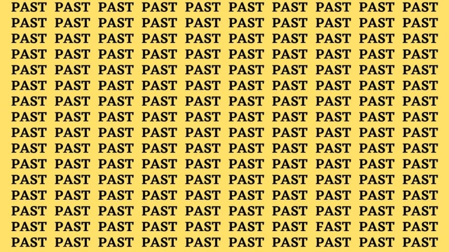 Brain Test: If you have Eagle Eyes Find the Word Fast among Past in 15 Secs