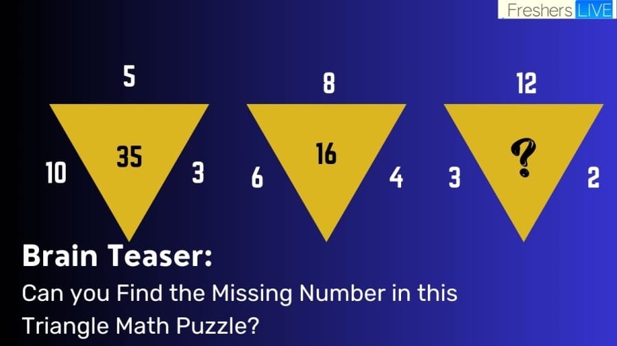 Brain Teaser: Can you Find the Missing Number in this Triangle Math Puzzle?