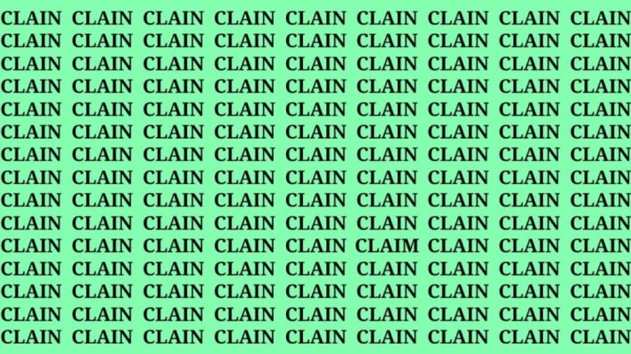 Brain Teaser: If you have Sharp Eyes Find the word Claim in 20 Secs