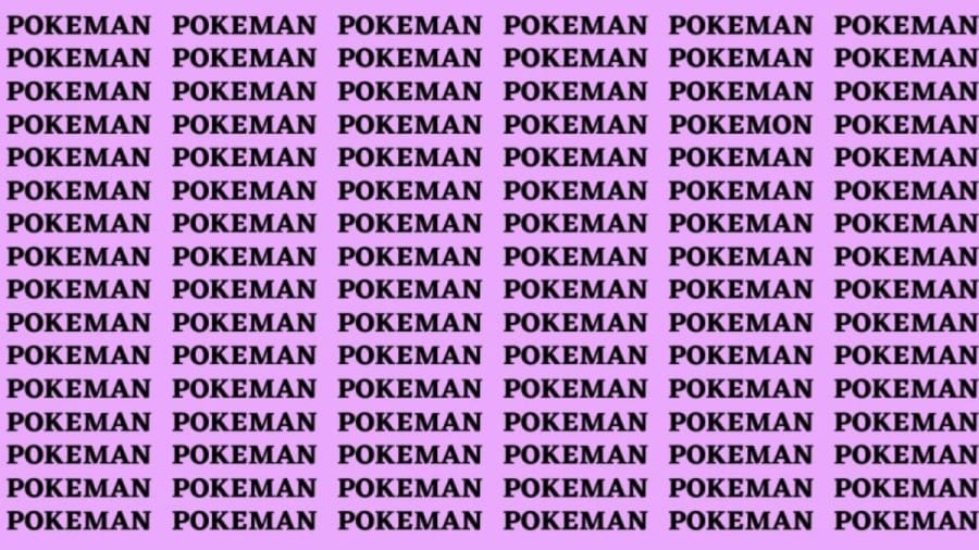 Brain Test: If you have Eagle Eyes find the word Pokemon in 15 secs