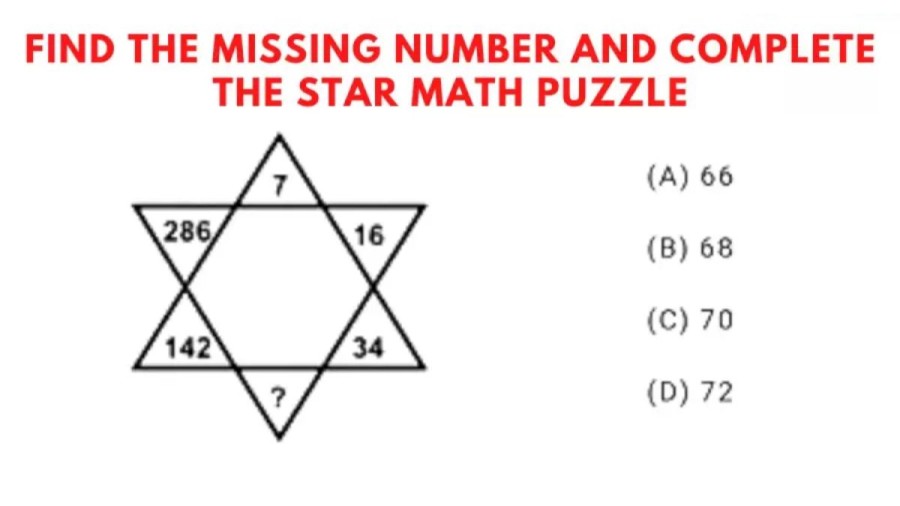 Brain Teaser: Can you Find the Missing Number and Complete the Star Math Puzzle?