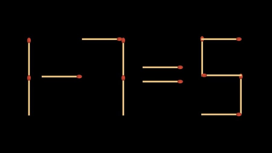 Brain Teaser Math Test: 1-7=5 Move 2 matchsticks to fix the equation by 30 secs
