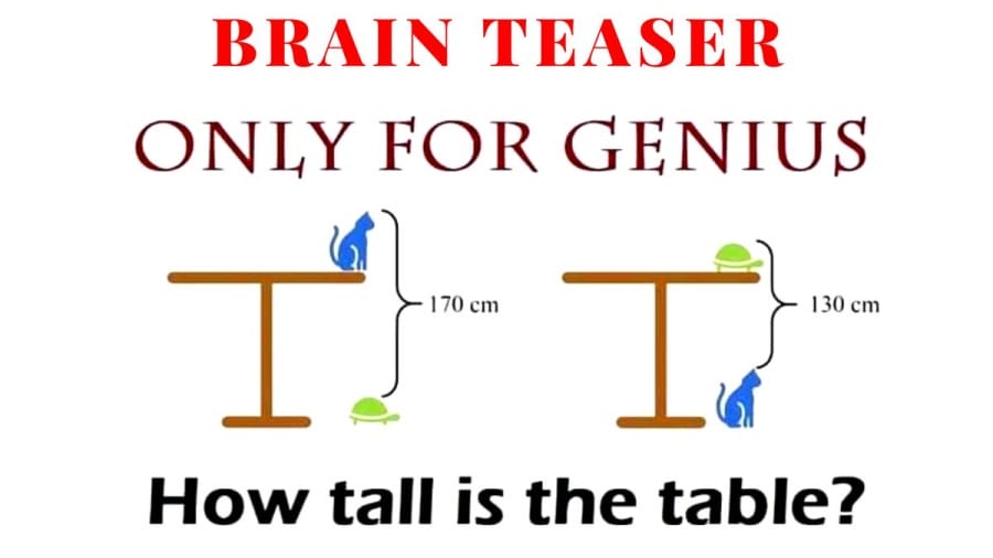 Brain Teaser: Only a Genius Can Solve This How tall is the table?
