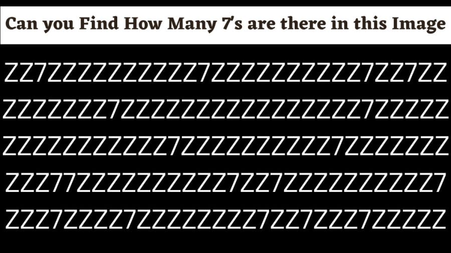 Brain Teaser Picture Puzzle: Can you Find How Many 7s are there in this Picture?