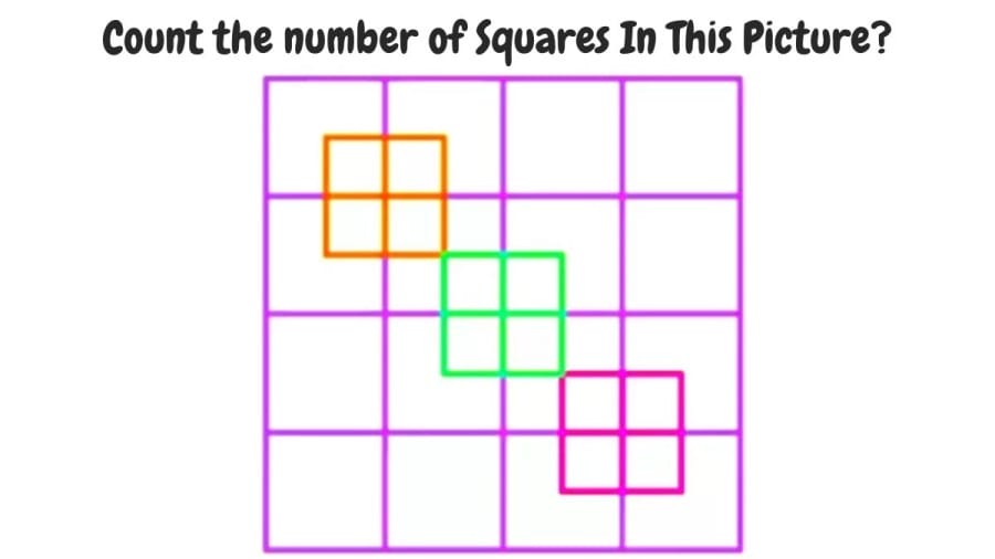 Brain Teaser Whatsapp Math Puzzle: Count the number of Squares In This Picture?