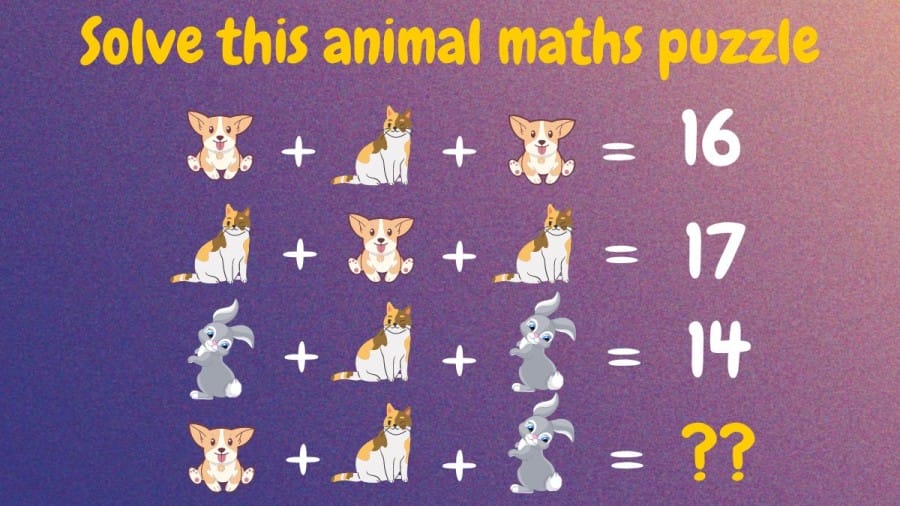 Brain Teaser to prove that you are a genius: Solve this animal maths puzzle
