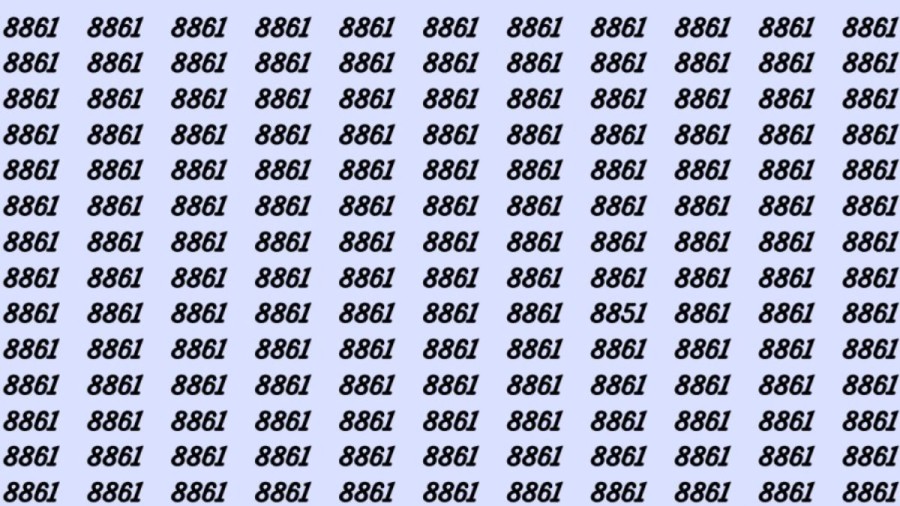 Can You Spot 8851 among 8861 in 15 Seconds? Explanation and Solution to the Optical Illusion
